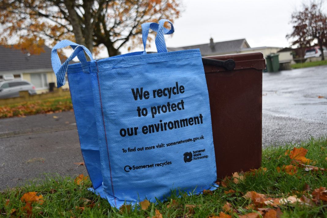 Big blue bag for recycling  