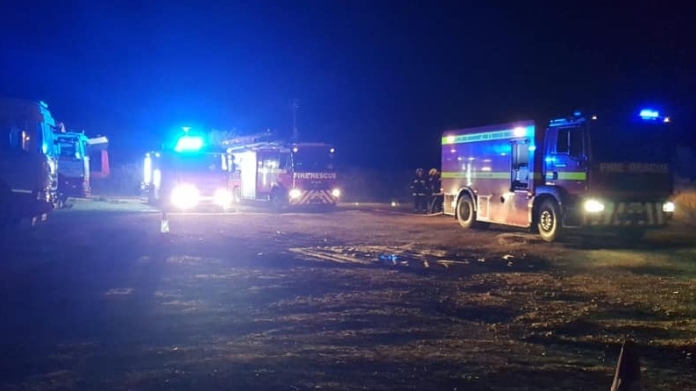 Burnham-On-Sea fire crews at night incident