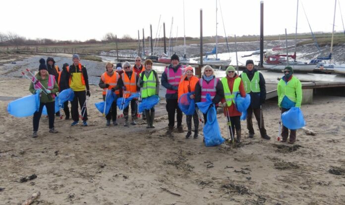 Friends of Burnham Beach at beach clean