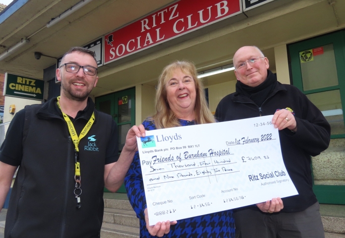 £7,400 windfall for Friends of Burnham Hospital from town's Ritz Social Club