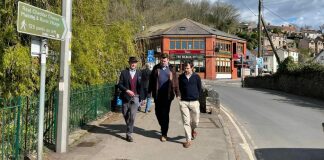 James Heappey, Jeff Savage and Graham Godwin Pearson by the Gorge