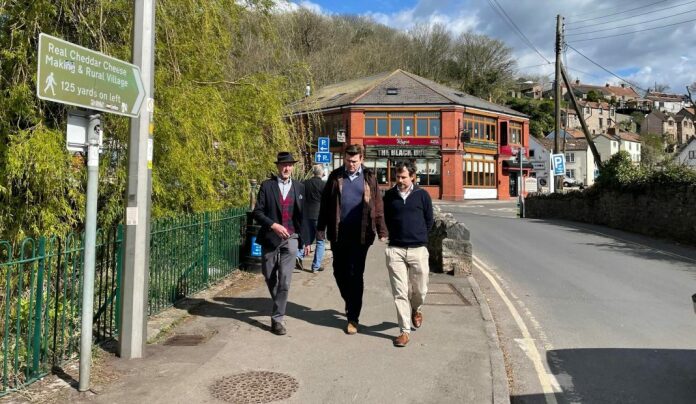 James Heappey, Jeff Savage and Graham Godwin Pearson by the Gorge