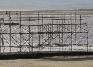 jetty fireworks platform in Burnham-On-Sea