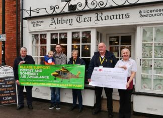 Burnham-On-Sea Motor Club raises over £900 for Dorset and Somerset air ambulance