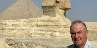 Burnham-On-Sea author Michael Turner in Egypt