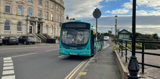 Bus on Burnham-On-Sea seafront