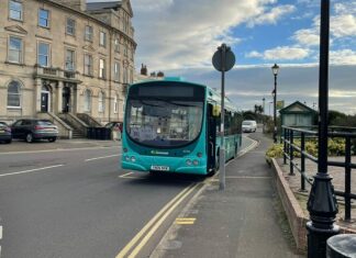 Bus on Burnham-On-Sea seafront