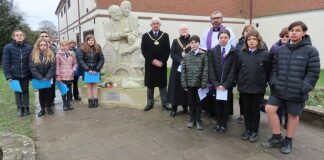 Holocaust memorial day 2023 in Highbridge next to Frank Foley statue