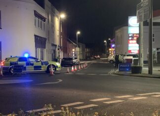 Police were called to the collision near the Oxford Street and Love Lane roundabout in Burnham-On-Sea