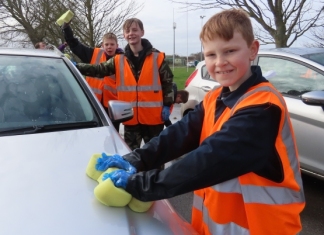 Burnham-On-Sea Scouts fundraising car wash