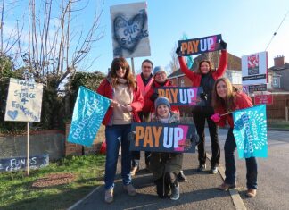 A picket line formed outside King Alfred School Academy on Thursday when several Burnham-On-Sea and Highbridge teachers joined the latest national strike.