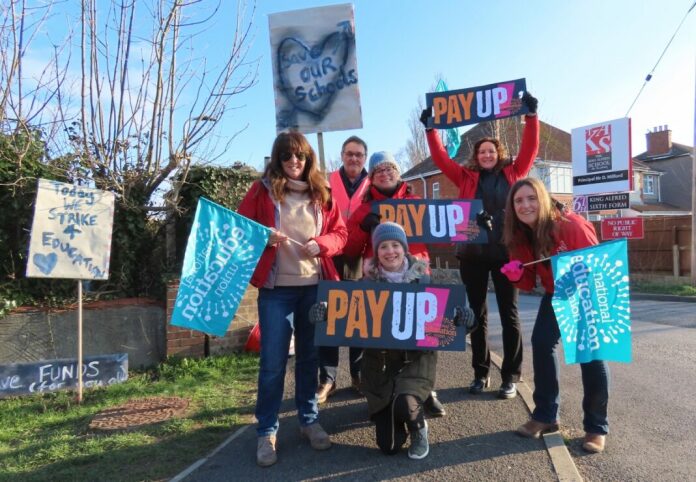 A picket line formed outside King Alfred School Academy on Thursday when several Burnham-On-Sea and Highbridge teachers joined the latest national strike.