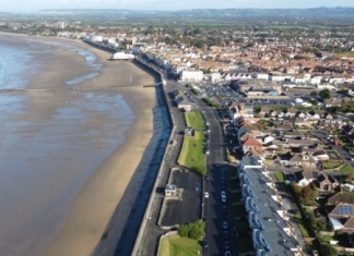 Burnham-On-Sea drone view