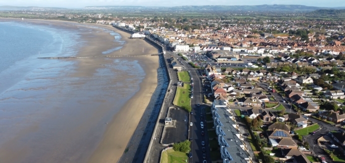 Burnham-On-Sea drone view