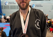 Burnham-On-Sea resident Andy Hutton-Young has secured a remarkable bronze medal at the TAGB British Championships
