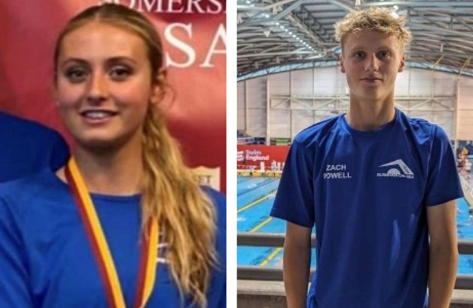 Macy Noad and Zach Powell from Burnham-On-Sea Swim and Sports Academy