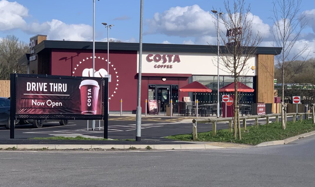 New Costa Coffee drive thru opens next to M5 roundabout creating