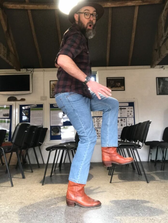 David Plant from Secret World Wildlife Rescue in training for his 24-hour line dance for the charity