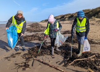 Berrow beach clean near Burnham-On-Sea