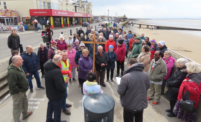 Dozens join special walk in Burnham-On-Sea to mark Good Friday