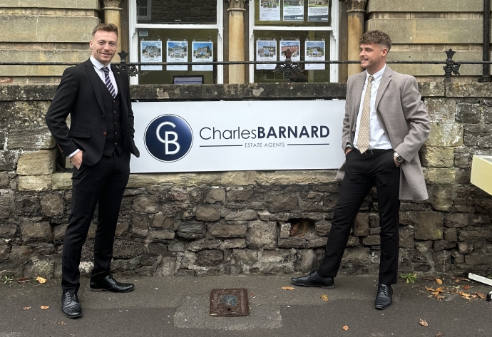 L-R Managing Director Luke Jackson and Branch Manager Thomas Yates at the Charles Barnard office in Wedmore.