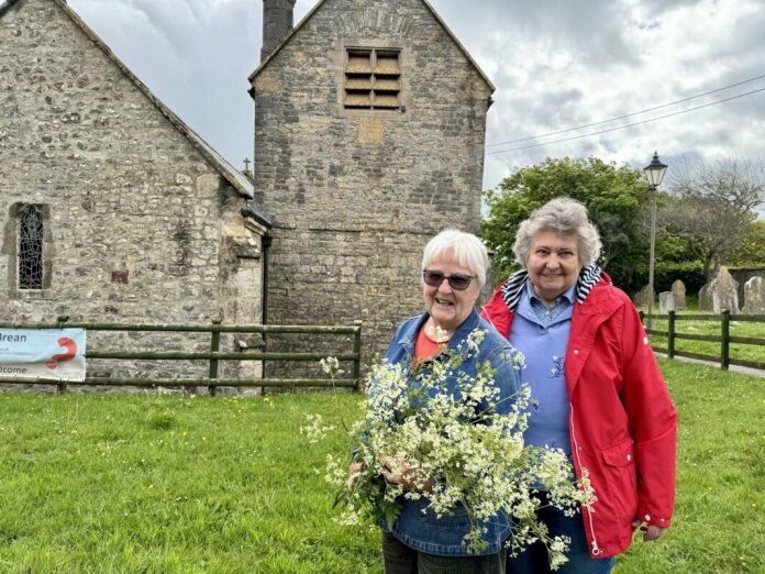 Sheila Lodge and Judy Allen at St Bridgets Church in Brean