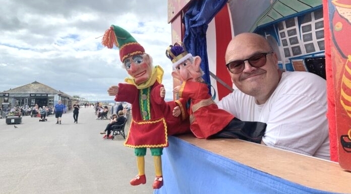 Traditional Punch and Judy show on Burnham-On-Sea seafront