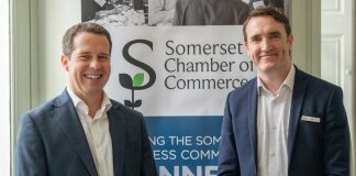 Mike Cahill of main awards’ sponsor Albert Goodman and David Crew, Managing Director, of Somerset Chamber of Commerce.