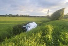 Van crashes into roadside ditch between Burnham-On-Sea and Brent Knoll